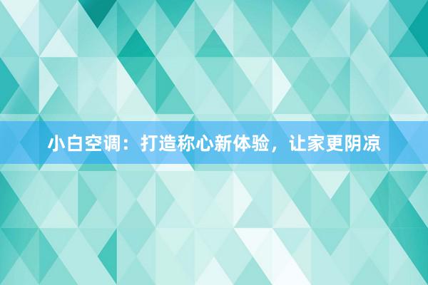 小白空调：打造称心新体验，让家更阴凉